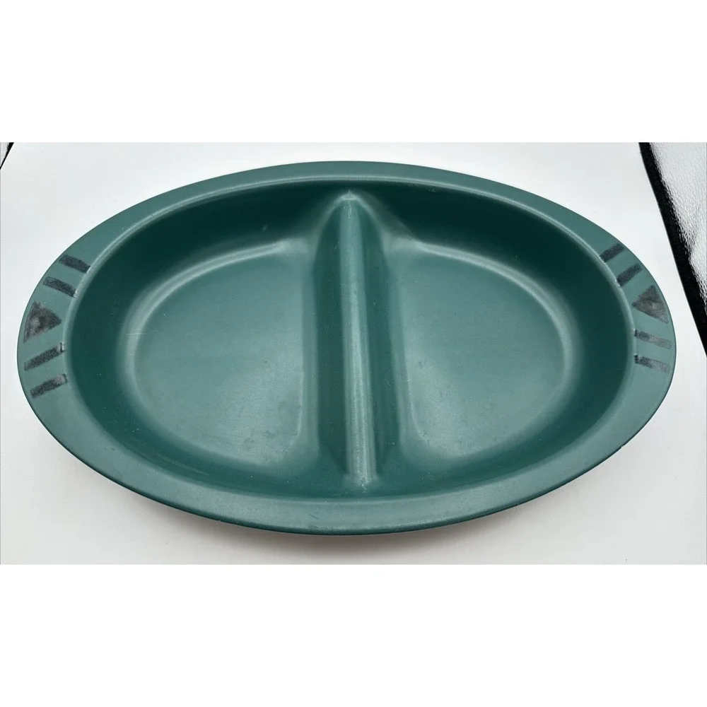 Pfaltzgraff Solstice Dark Green Divided Vegetable Serving Dish Platter